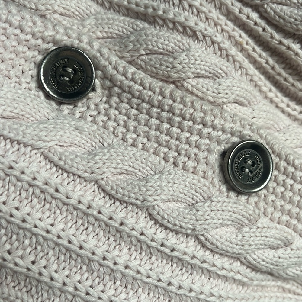 Pink Cable Knit Cropped style Cardigan Sweater - Picture 6 of 10